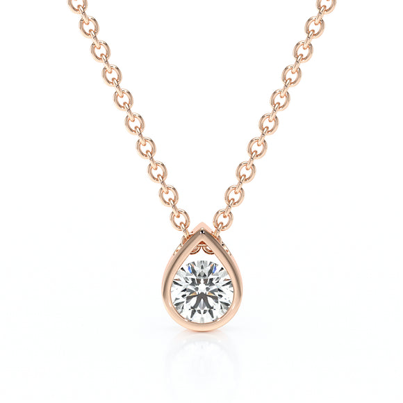 Pendentif solitaire diamant Amour de Minuit - 1