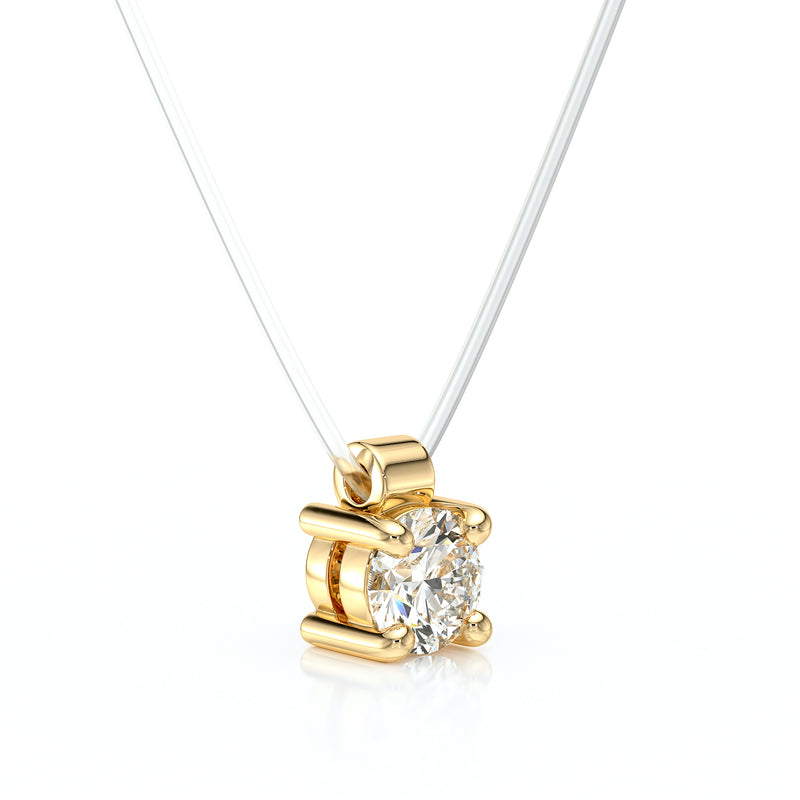 Pendentif solitaire diamant Lune de Miel - 8