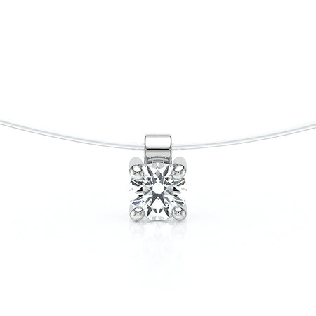 Pendentif solitaire diamant Lune de Miel - 8