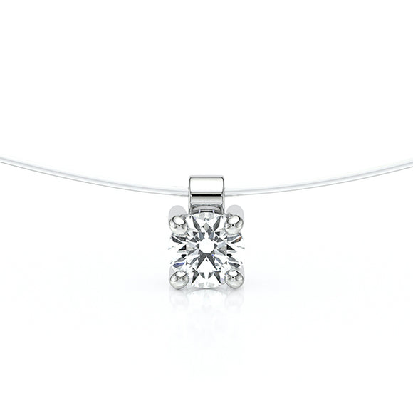 Pendentif solitaire diamant Lune de Miel - 8