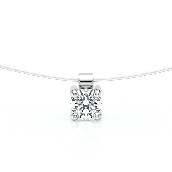 Pendentif solitaire diamant Lune de Miel - 8