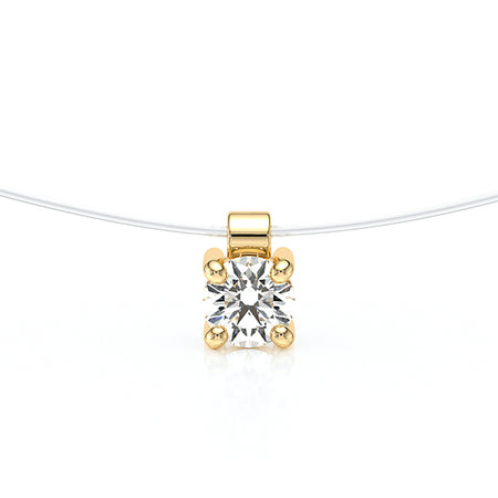 Pendentif solitaire diamant Lune de Miel - 8