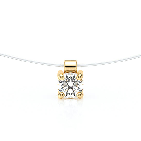 Pendentif solitaire diamant Lune de Miel - 8