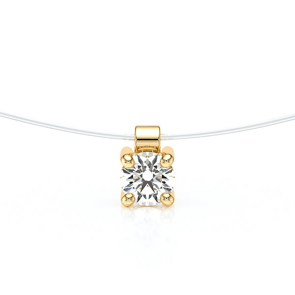 Pendentif solitaire diamant Lune de Miel - 8