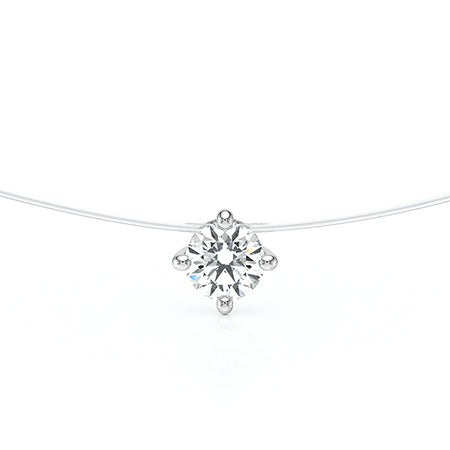 Pendentif solitaire diamant Lune de Miel - 9