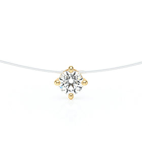 Pendentif solitaire diamant Lune de Miel - 9