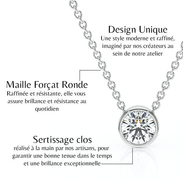 Pendentif solitaire diamant Nuit de Noces - 1