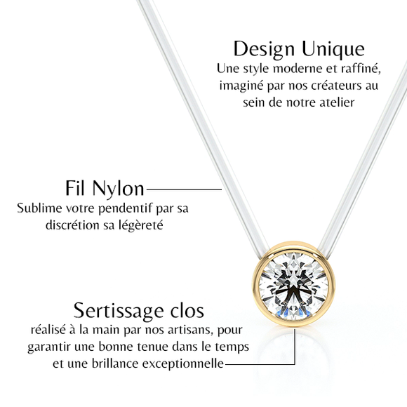 Pendentif solitaire émeraude Nuit de Noces - 3