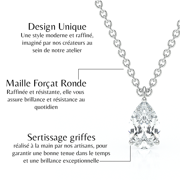 Pendentif solitaire diamant Une Promesse - 1
