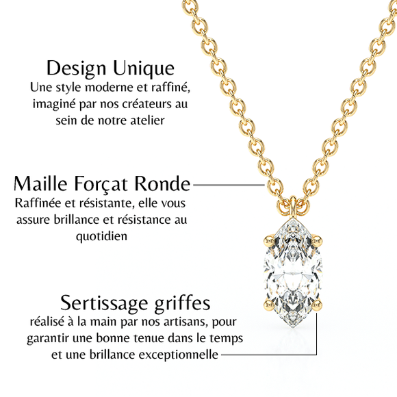 Pendentif solitaire diamant Une Promesse - 4