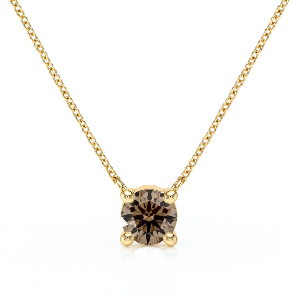 Pendentif solitaire diamant chocolat Lune de Miel - 2