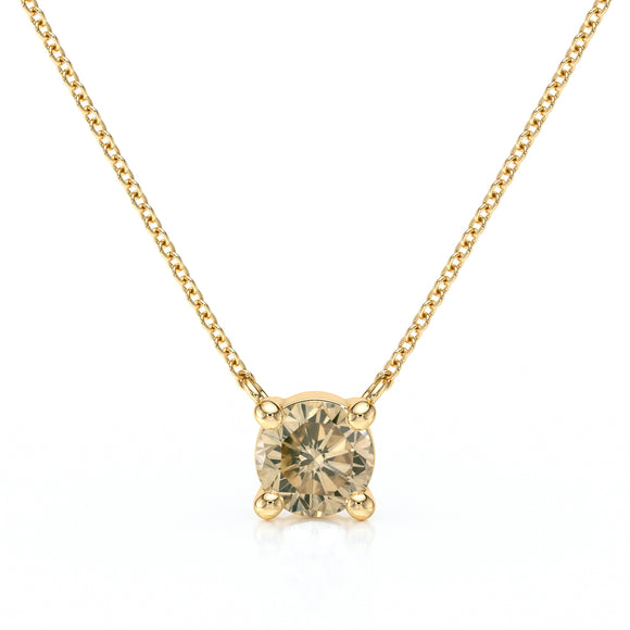 Pendentif solitaire diamant cognac Lune de Miel - 2