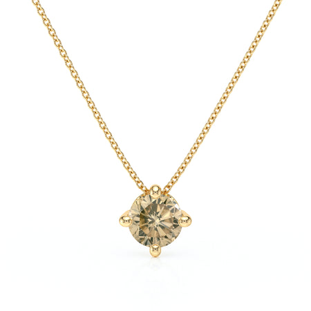 Pendentif solitaire diamant cognac Lune de Miel - 3