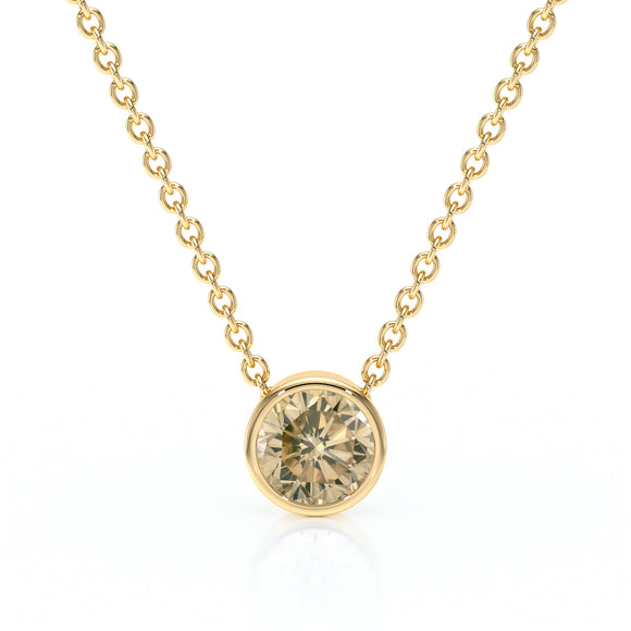 Pendentif solitaire diamant cognac Nuit de Noces - 1