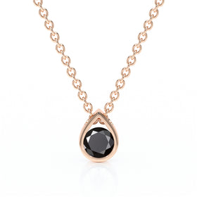 Pendentif solitaire diamant noir Amour de Minuit - 1
