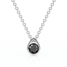Pendentif solitaire diamant noir Amour de Minuit - 1