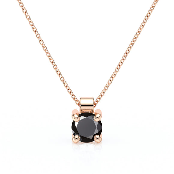 Pendentif solitaire diamant noir Lune de Miel - 1