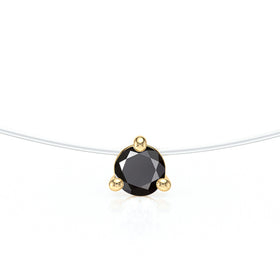 Pendentif solitaire diamant noir Lune de Miel - 10