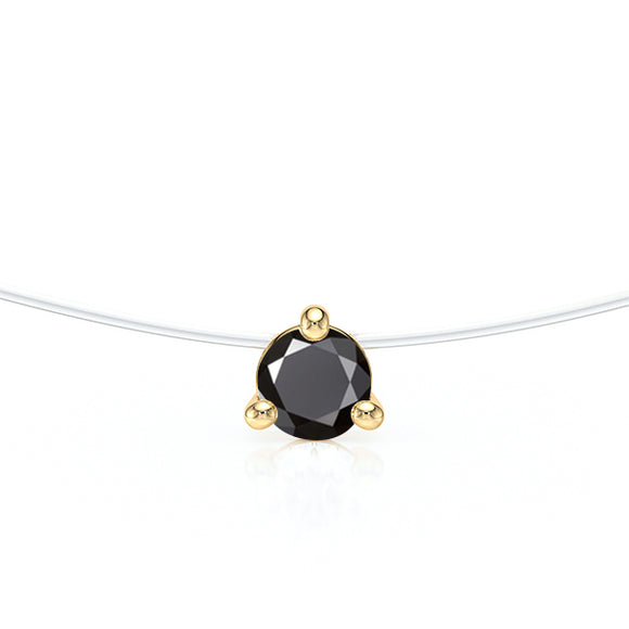 Pendentif solitaire diamant noir Lune de Miel - 10