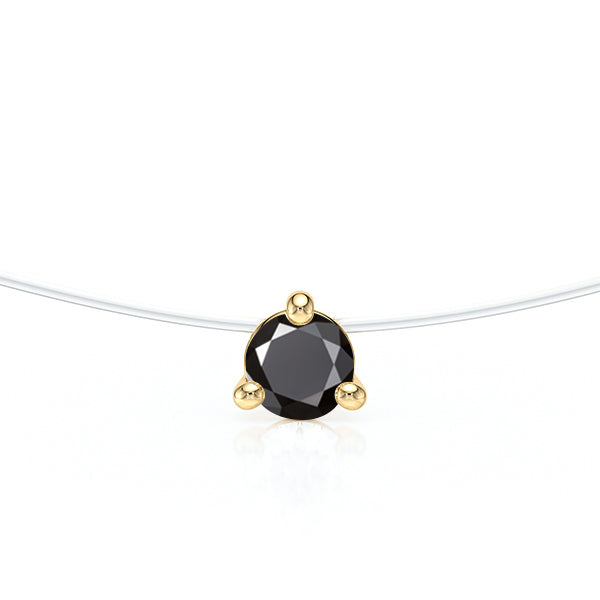 Pendentif solitaire diamant noir Lune de Miel - 10