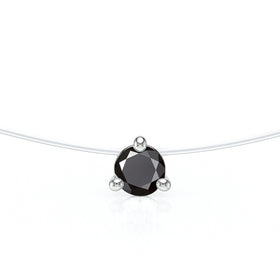 Pendentif solitaire diamant noir Lune de Miel - 10