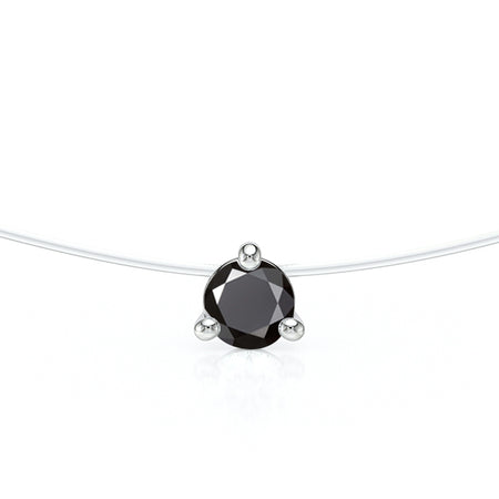 Pendentif solitaire diamant noir Lune de Miel - 10