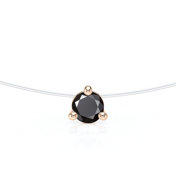 Pendentif solitaire diamant noir Lune de Miel - 10