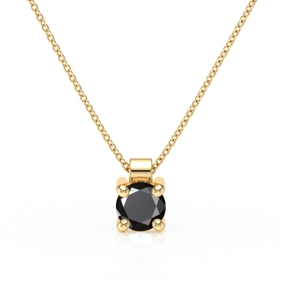 Pendentif solitaire diamant noir Lune de Miel - 1