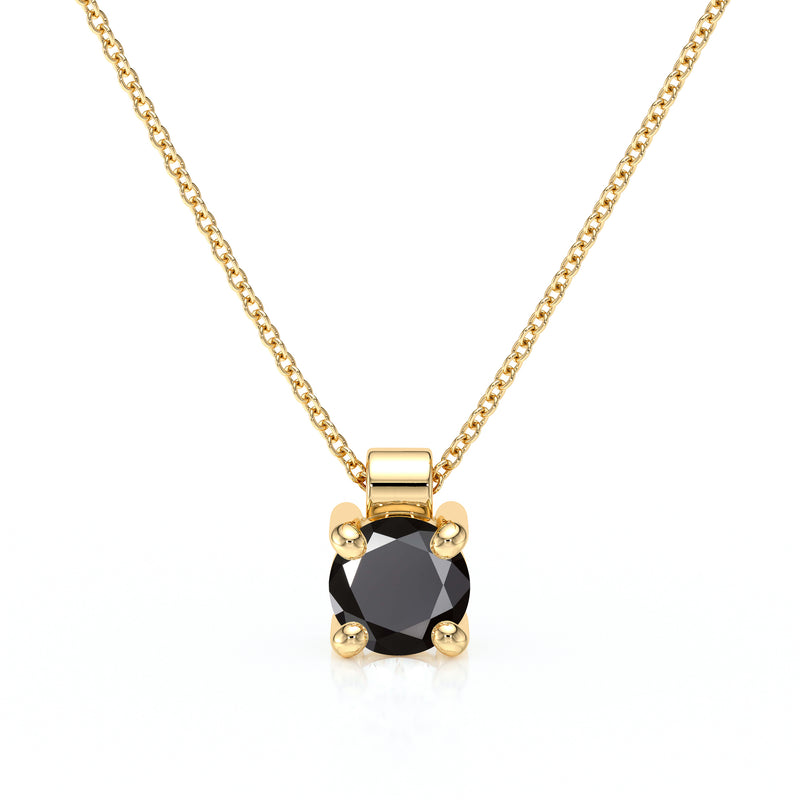 Pendentif solitaire diamant noir Lune de Miel - 1