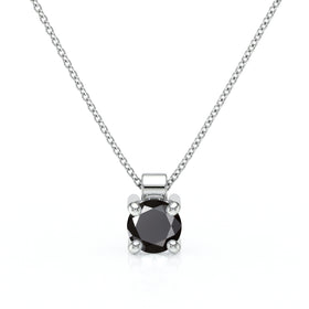 Pendentif solitaire diamant noir Lune de Miel - 1
