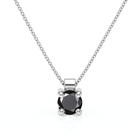 Pendentif solitaire diamant noir Lune de Miel - 1
