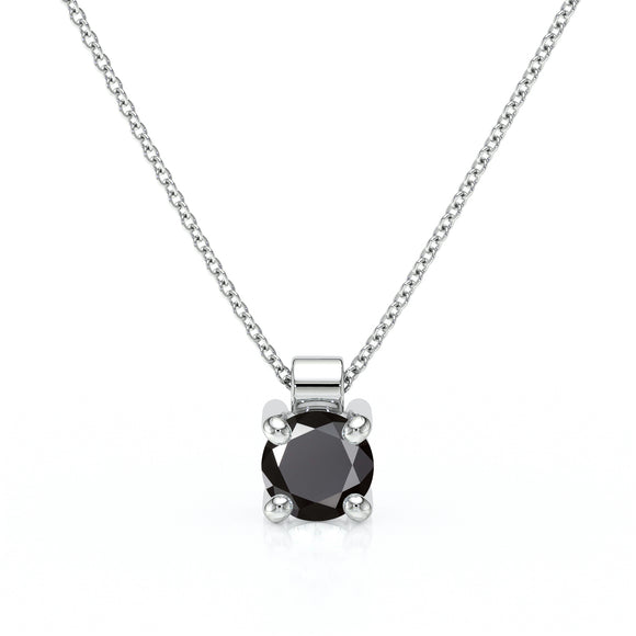 Pendentif solitaire diamant noir Lune de Miel - 1