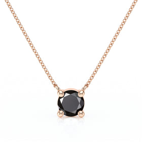 Pendentif solitaire diamant noir Lune de Miel - 2