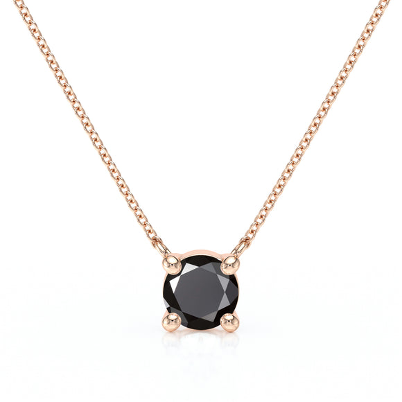 Pendentif solitaire diamant noir Lune de Miel - 2