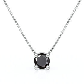 Pendentif solitaire diamant noir Lune de Miel - 2