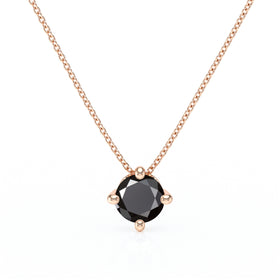 Pendentif solitaire diamant noir Lune de Miel - 3