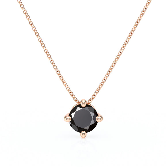 Pendentif solitaire diamant noir Lune de Miel - 3
