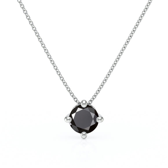 Pendentif solitaire diamant noir Lune de Miel - 3