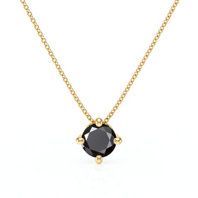 Pendentif solitaire diamant noir Lune de Miel - 3