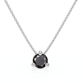 Pendentif solitaire diamant noir Lune de Miel - 4
