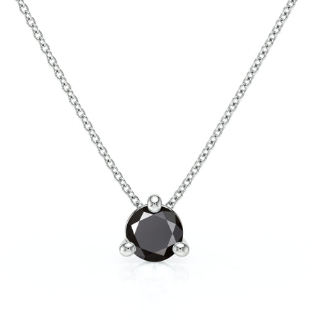 Pendentif solitaire diamant noir Lune de Miel - 4