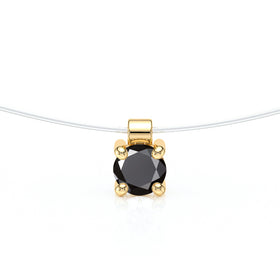 Pendentif solitaire diamant noir Lune de Miel - 8