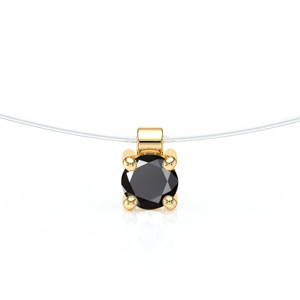 Pendentif solitaire diamant noir Lune de Miel - 8