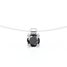 Pendentif solitaire diamant noir Lune de Miel - 8