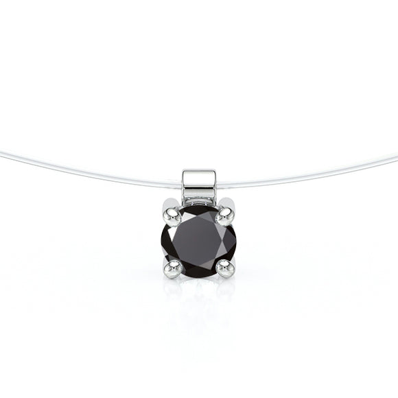 Pendentif solitaire diamant noir Lune de Miel - 8