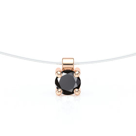 Pendentif solitaire diamant noir Lune de Miel - 8