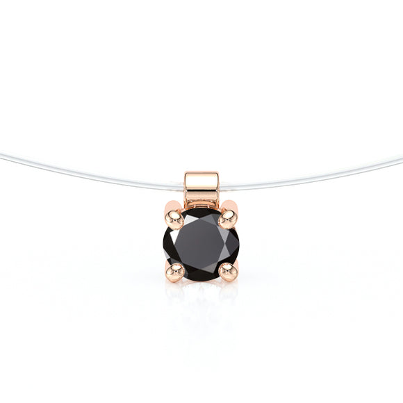 Pendentif solitaire diamant noir Lune de Miel - 8
