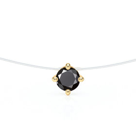Pendentif solitaire diamant noir Lune de Miel - 9