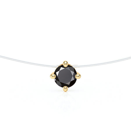 Pendentif solitaire diamant noir Lune de Miel - 9