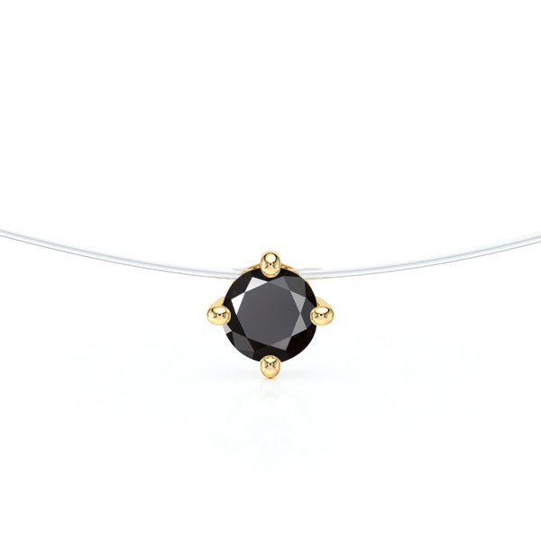 Pendentif solitaire diamant noir Lune de Miel - 9